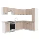 Praktik 360 sarok konyhabútor fehér korpusz, sonoma tölgy front