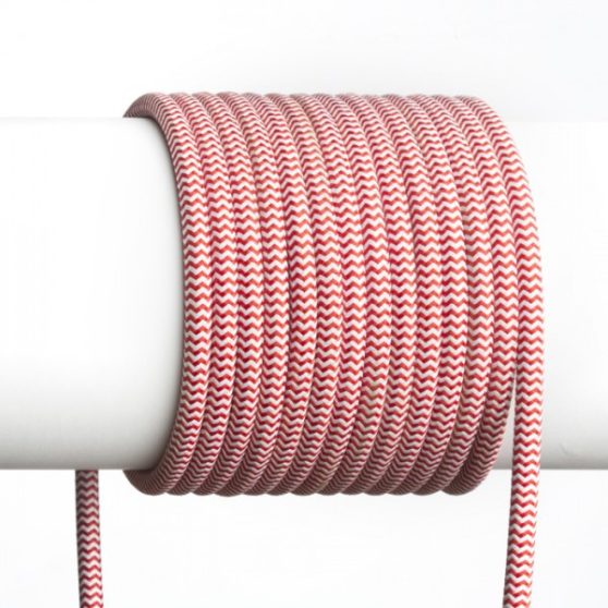 FIT 3x0,75 1bm textil kábel piros/fehér