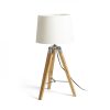 ALVIS asztali lámpa  bambusz/króm 230V E27 28W