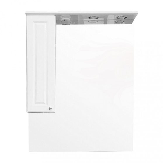 Rómeó fürdőszoba bútor felsőszekrény 85 cm, magasfényű fehér színben, balos