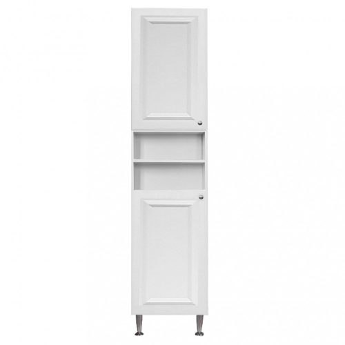 Rómeó magas szekrény 45 cm 2 ajtós nyitott részes, magasfényű fehér színben, univerzális