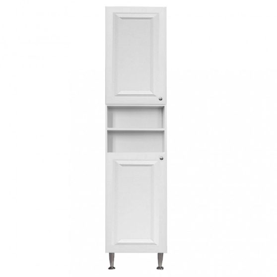 Rómeó magas szekrény 45 cm 2 ajtós nyitott részes, magasfényű fehér színben, univerzális