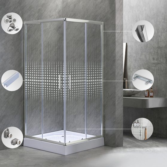 Spirit Mátrix 80x80 cm szögletes zuhanykabin, zuhanytálcával