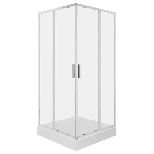 Solid SQ 100 króm szögletes zuhanykabin zuhanytálcával
