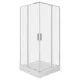 Solid SQ 100 króm szögletes zuhanykabin zuhanytálcával