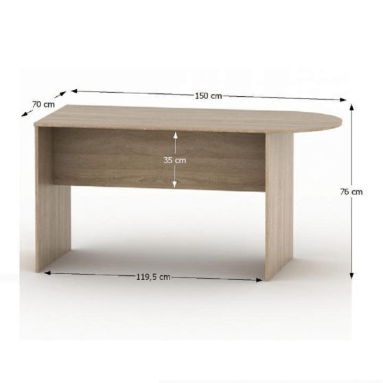 TEMPO ASISTENT NEW 022 Tárgylóasztal ívvel 150, tölgy sonoma