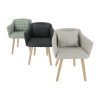 DIPSY Dizajnové fotel, szürke anyag/fa
