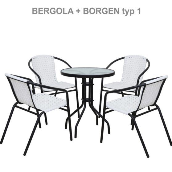 BORGEN TYP 2 Étkezőasztal, fekete acél/edzett üveg