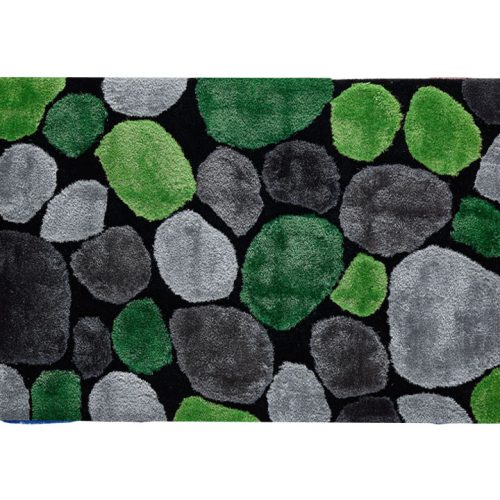 Szőnyeg, zöld-szürke-fekete, 140x200, PEBBLE TYP 1