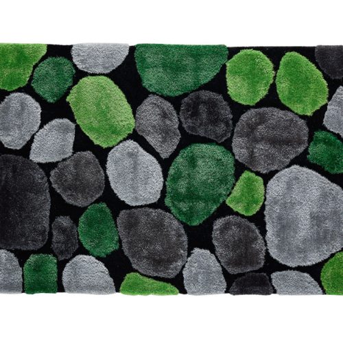Szőnyeg, zöld-szürke-fekete, 100x140, PEBBLE TYP 1