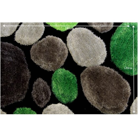 Szőnyeg, zöld-szürke-fekete, 120x180, PEBBLE TYP 1