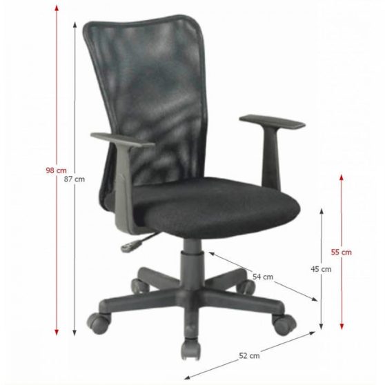 REMO New Irodai szék, fekete szövet+ fekete háló