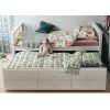 AUSTIN Kihúzható ágy, pótággyal és ágyneműtartóval, fenyőfa-fehér