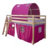 Magasított ágy, természetes-rózsaszín, 90x200, INDIGO