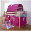Magasított ágy, természetes-rózsaszín, 90x200, INDIGO