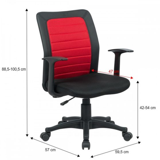 BURGOS Irodai szék, fekete-piros