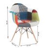 Fotel, bükkfa + patchwork minta, TOBO NEW