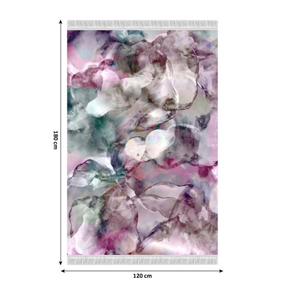 Szőnyeg, rózsaszín-zöld-bézs-minta, 120x180, DELILA