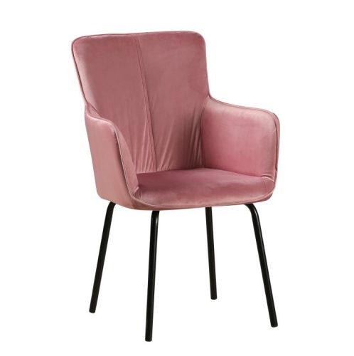 Dizájnos fotel, rózsaszín bársony-fekete, VETAR
