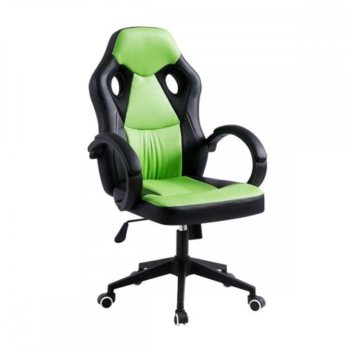 LESTER NEW Irodai szék, műbőr fekete-zöld