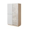 Szekrény, beton-tölgy borostyán-fehér matt, LAGUNA