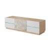 RTV asztal, beton-tölgy borostyán-fehér matt, LAGUNA 135