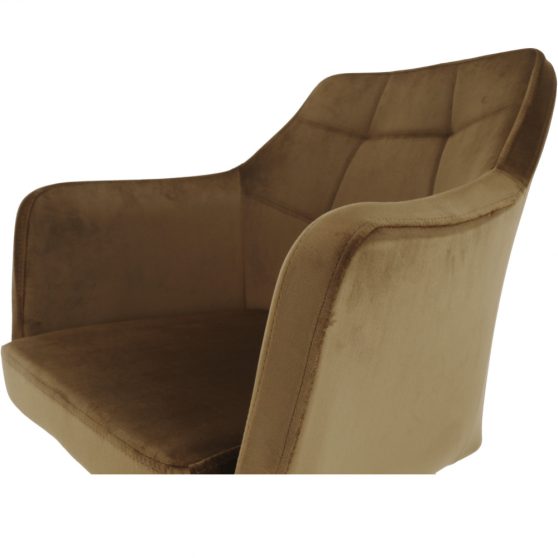 ZERON fotel, szövet velvet arany-barna/tölgy
