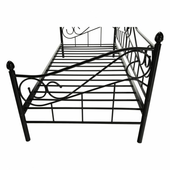 DAINA Fém ágy, fekete, 90x200