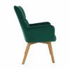 FONDAR Dizájnos fotel, smaragd Velvet anyag/tölgy