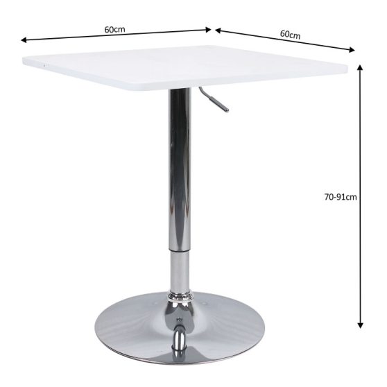 FLORIAN 2 NEW Bár asztal állítható magasságú, fehér