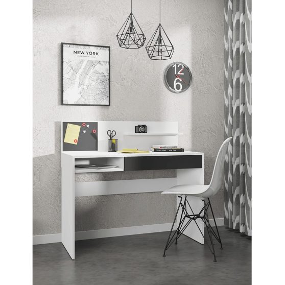 IMAN PC íróasztal mágneses táblával, fehér/fekete