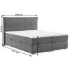 MEGAN Boxspring ágy, szürke, 160x200