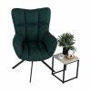 KOMODO Design fotel, smaragd bársony szövet / tölgy