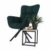 KOMODO Design fotel, smaragd bársony szövet / tölgy