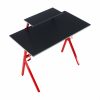 LATIF Számítógépasztal/gamer asztal, piros/fekete