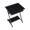 TARAK Mozgatható számítógépasztal/Gamer asztal kerekekkel, fekete