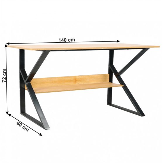 TARCAL 140 Polcos íróasztal, bükkfa/fekete