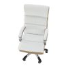 KOLO CH137020 Irodai szék, fehér/barna textilbőr