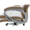 KOLO CH137020 Irodai szék, fehér/barna textilbőr
