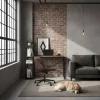 Íróasztal 120x60 cm 3 Polccal Loft Stílus