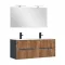 Trent Fürdőszobabútor 120 cm kerámia mosdóval tükörrel 60x120 cm antracit szürke-sunset tölgy