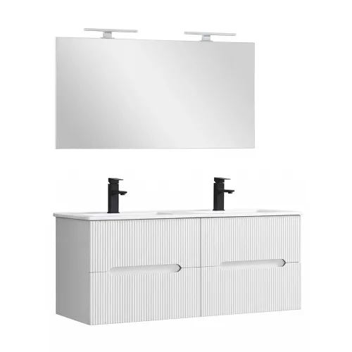 Trent Fürdőszobabútor 120 cm kerámia mosdóval tükörrel 60x120 cm fehér