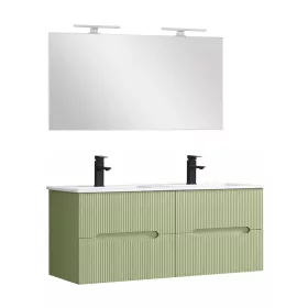 Trent Fürdőszobabútor 120 cm kerámia mosdóval tükörrel 60x120 cm pisztáciazöld