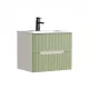 Trent 60 alsó fürdőszobabútor kerámia mosdóval (2 fiókos) fehér-pisztáciazöld