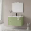 Trent Fürdőszobabútor 80 cm kerámia mosdóval (2 fiókos) tükörrel 60x80 cm pisztáciazöld