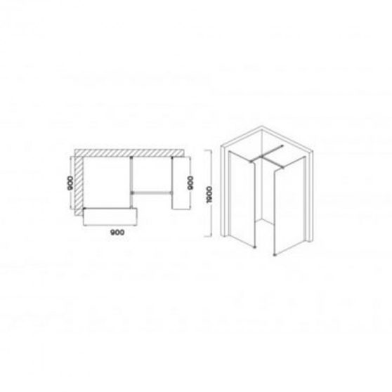 Astro 140x190 cm Walk-in zuhanykabin Easy clean bevonattal