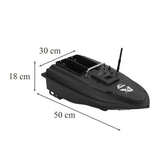 Etetőhajó X1 GPS+4G hátrakidobós dupla etető rekeszes fekete