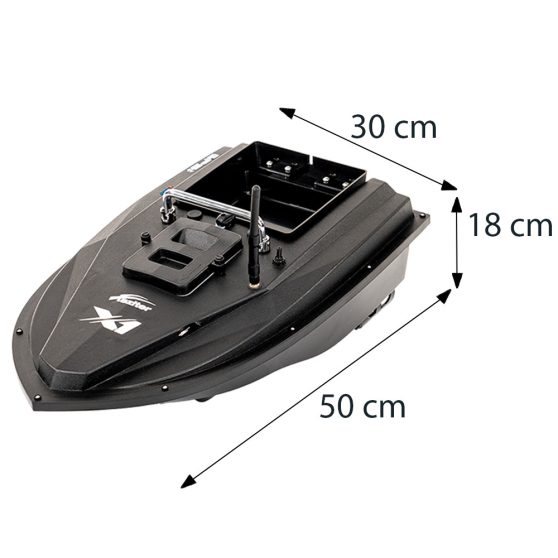 Etetőhajó X1 GPS+4G hátrakidobós fekete