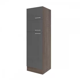 Yorki 60-as felülfagyasztós hűtős kamra szekrény yorki tölgy korpusz selyemfényű antracit fronttal