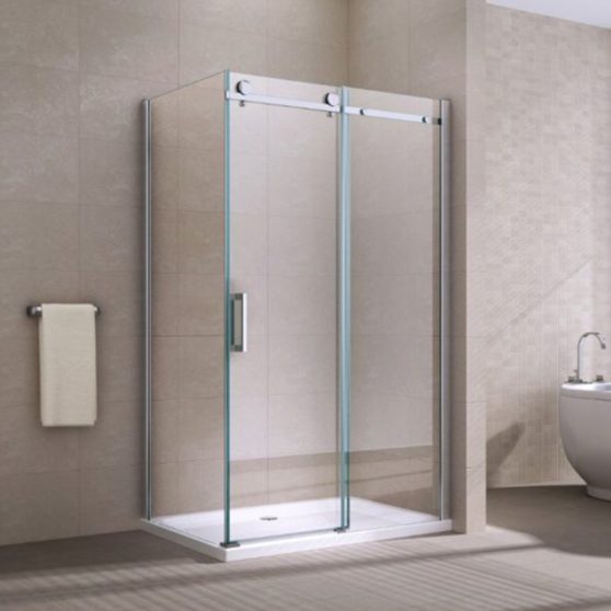 Belver Duo szögletes aszimmetrikus tolóajtós zuhanykabin zuhanytálca nélkül
